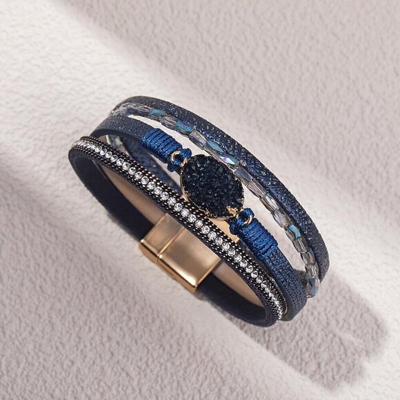 Trendy Layered Bracelet with Magnetic Clasp Stackable Jewelry for Women - Picture 4 of 7